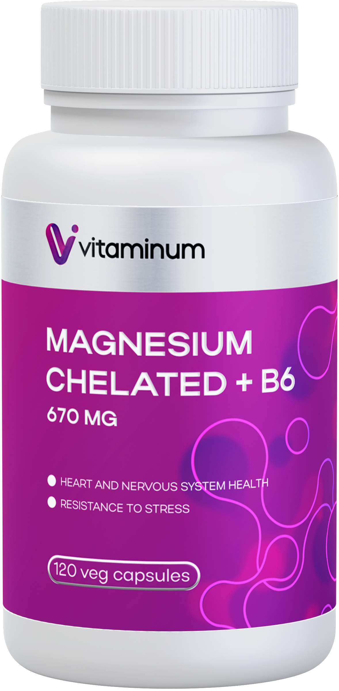  Vitaminum МАГНИЙ ХЕЛАТ + витамин В6 (670 MG) 120 капсул 800 мг  в Владивостоке