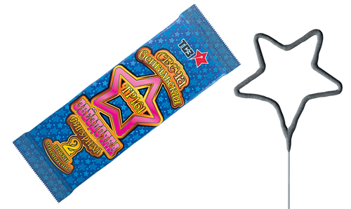  Бенгальские свечи фигурные 2 шт "Звездочка"  в Владивостоке